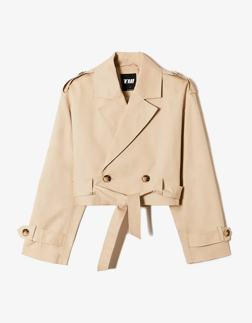 Cappotto Trench Corto Beige  