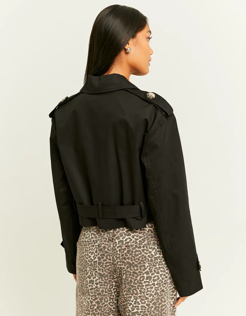 Cappotto Trench Corto Nero  