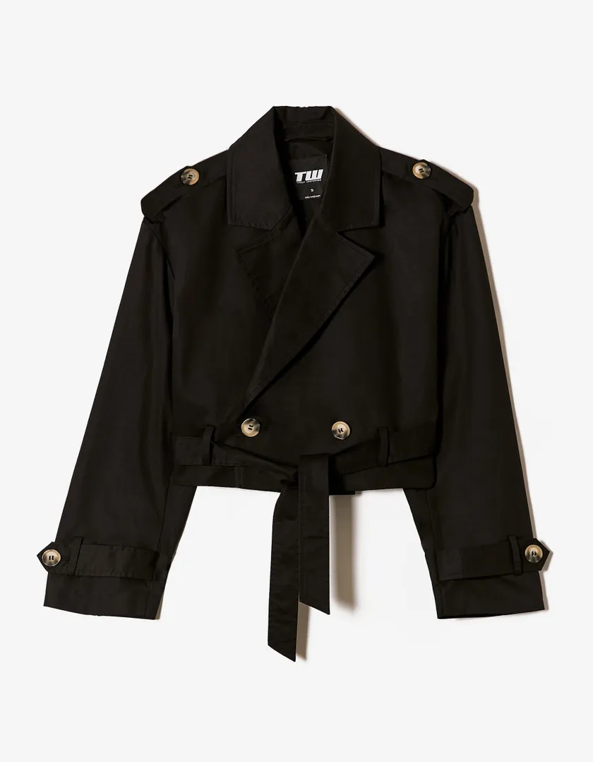 Cappotto Trench Corto Nero  