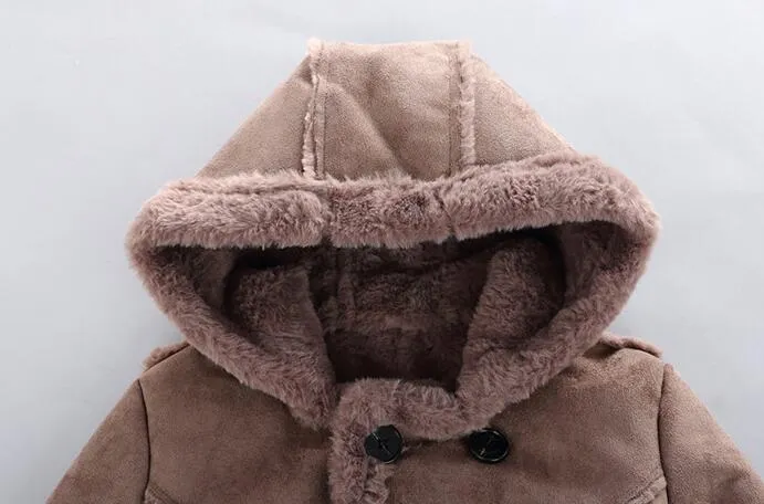 Cappotto trench simil montone imbottito da bambino