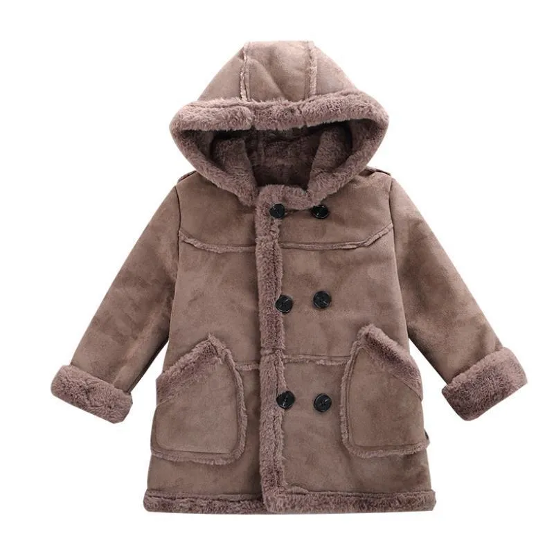 Cappotto trench simil montone imbottito da bambino