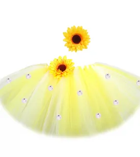 Gonna Tutu Girasole Giallo Beige Per Neonate Vestire Costume Per Servizio Fotografico Ragazza Di Compleanno Tutù Soffice Ballo P