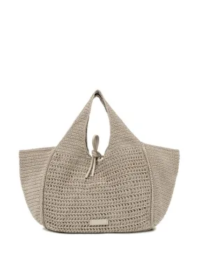 Gray Euforia shopping bag in crochet fabric