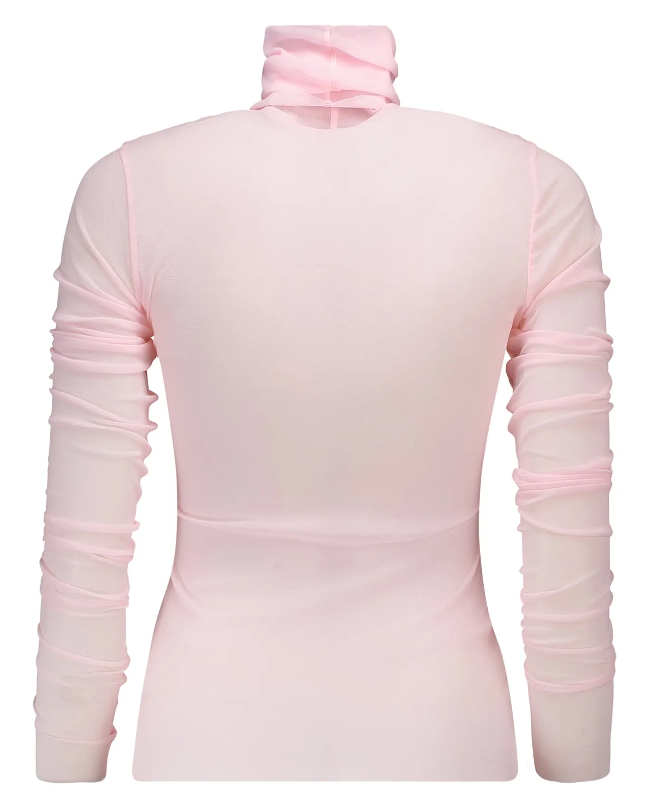 Maglia dolcevita mesh rosa