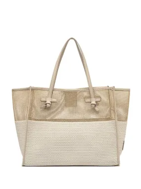 Marcella shopping bag in two-color mesh effect fabric